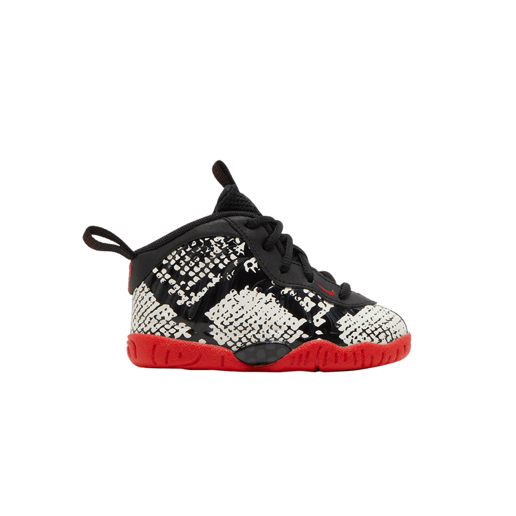 Nike Little Posite One TD 'Albino Snakeskin' — Sail/Black-Habanero Red-Black