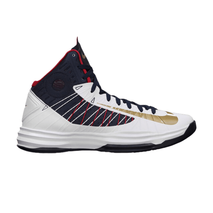 Nike Lunar Hyperdunk 2012 'Gold Medal' — white/metallic gold-obsidian-university red