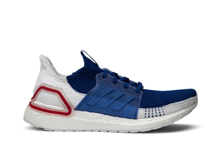 adidas UltraBoost 19 'White Blue' — Footwear White/Footwear White/Grey One