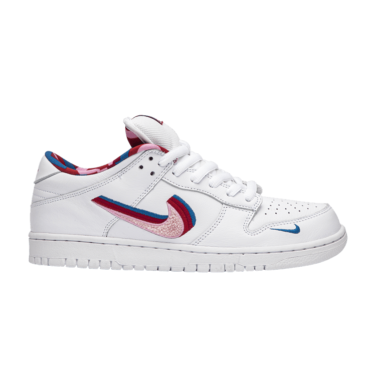 Parra x Nike Dunk Low OG SB QS — White/Pink Rise-Gym Red