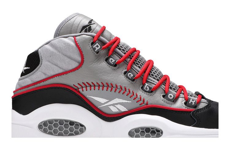 Reebok Question Mid 'Practice' — Tin Grey/Black-White-Scarlet-Gum