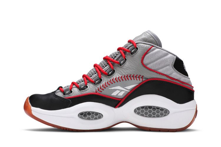 Reebok Question Mid 'Practice' — Tin Grey/Black-White-Scarlet-Gum