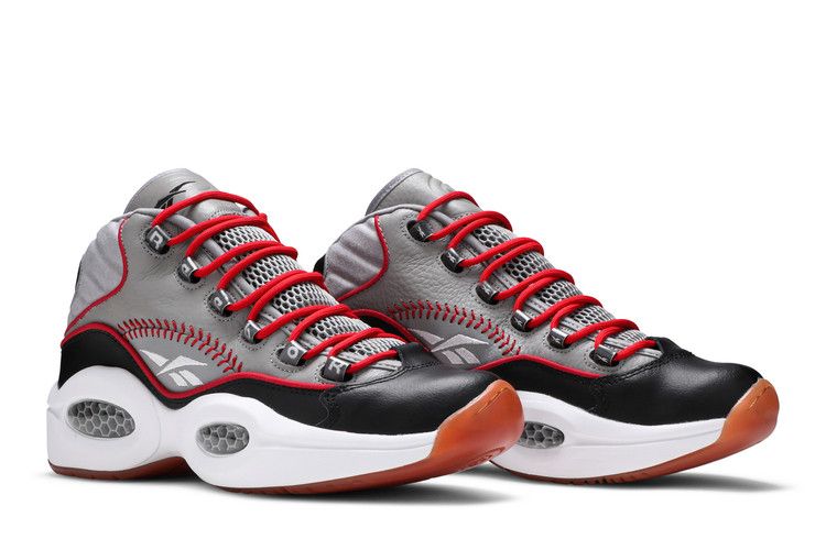Reebok Question Mid 'Practice' — Tin Grey/Black-White-Scarlet-Gum