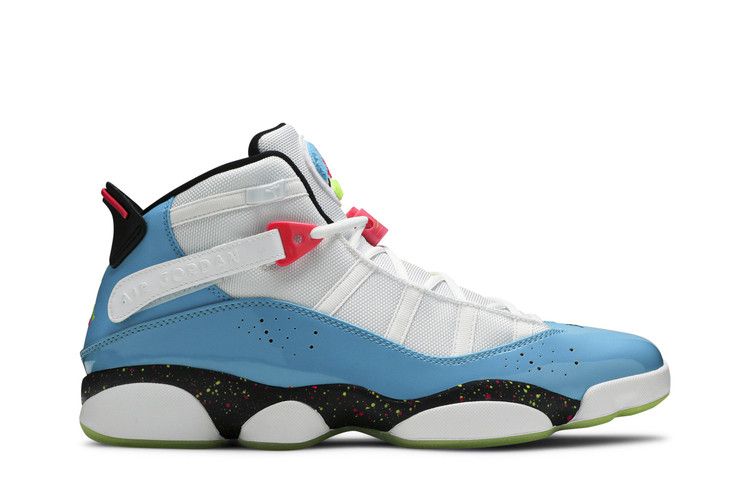 Air Jordan 6 Rings 'Blue Fury Cyber Pink' — White/Light Blue Fury/Cyber Pink