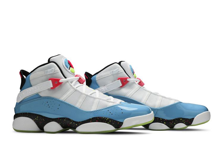 Air Jordan 6 Rings 'Blue Fury Cyber Pink' — White/Light Blue Fury/Cyber Pink
