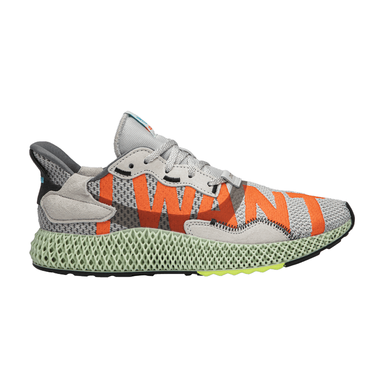 adidas ZX 4000 4D 'I Want, I Can' — Grey One/Solar Red/Bright Cyan