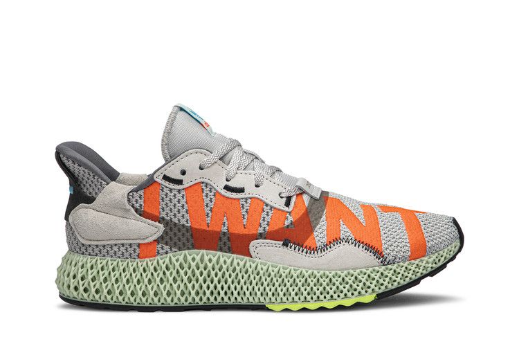 adidas ZX 4000 4D 'I Want, I Can' — Grey One/Solar Red/Bright Cyan
