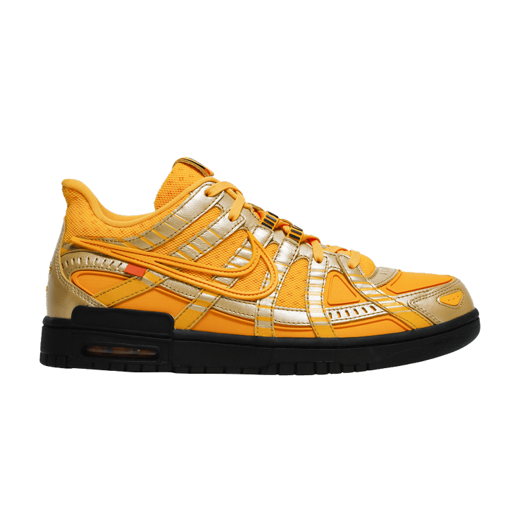 Off-White x Nike Air Rubber Dunk 'University Gold' — University Gold/University Gold/Black