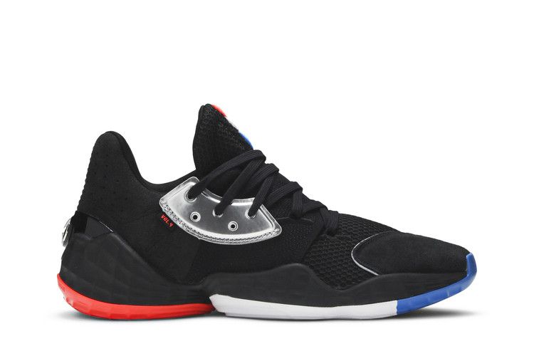 adidas Harden Vol. 4 'Barbershop' — Core Black/Silver Metallic/Bright Blue