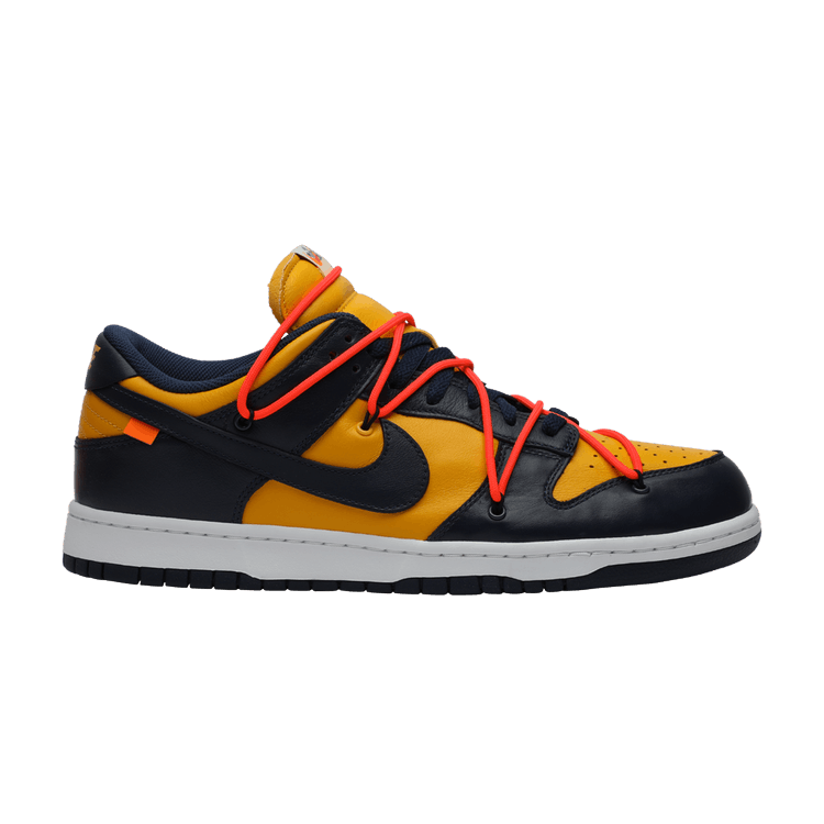 Off-White x Nike Dunk Low 'University Gold' — University Gold/Midnight Navy/White