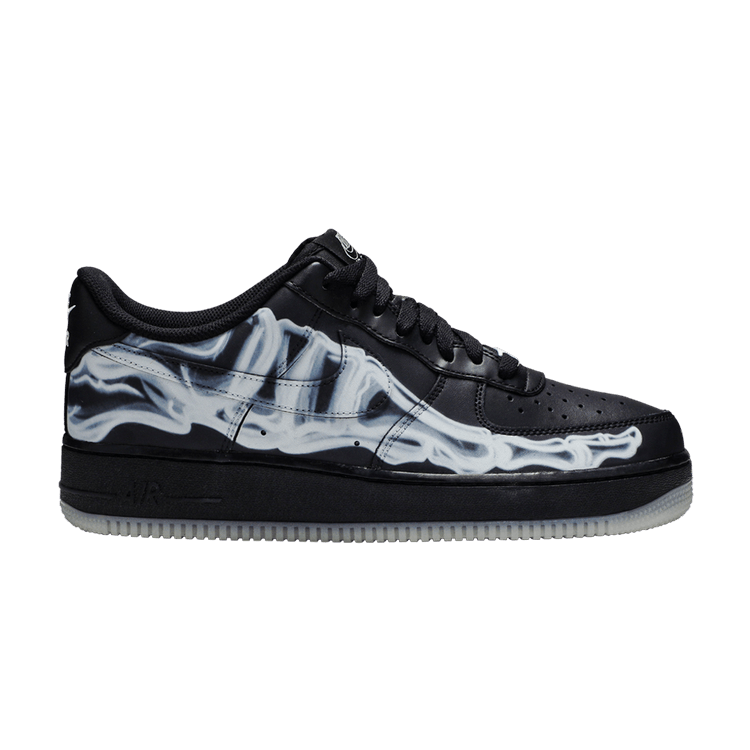 Nike Air Force 1 '07 QS 'Black Skeleton' — Black/Black/Black