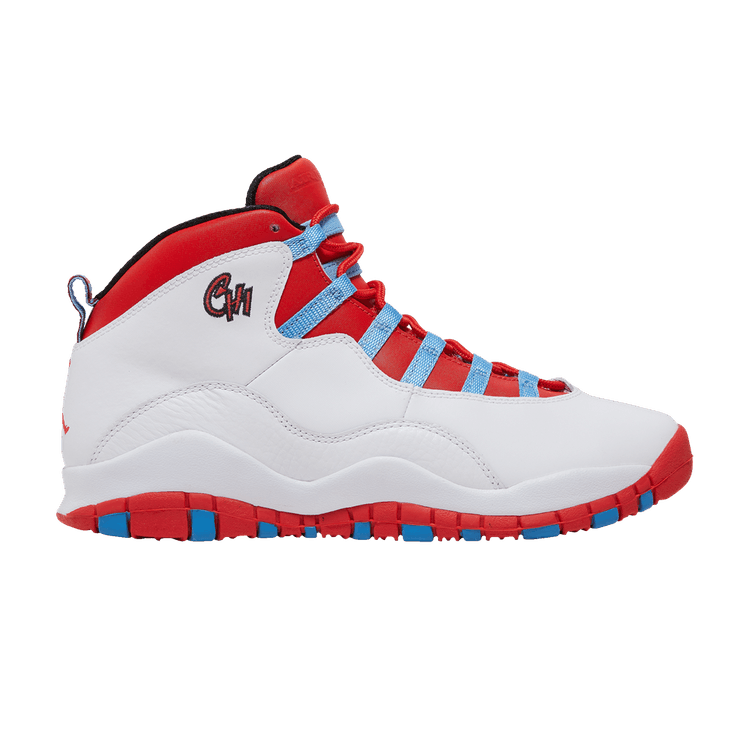 Air Jordan 10 Retro BG 'City Pack - Chicago' — white/lt crmsn-unvrsty bl-blk
