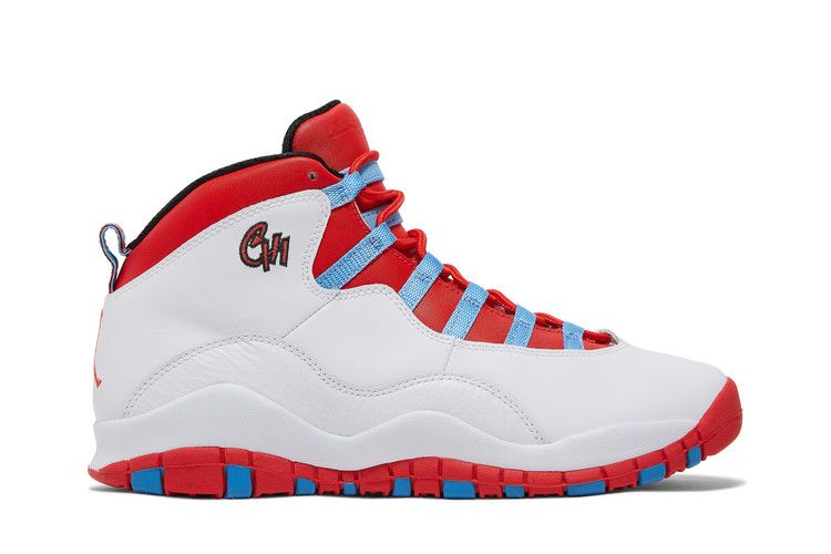 Air Jordan 10 Retro BG 'City Pack - Chicago' — white/lt crmsn-unvrsty bl-blk