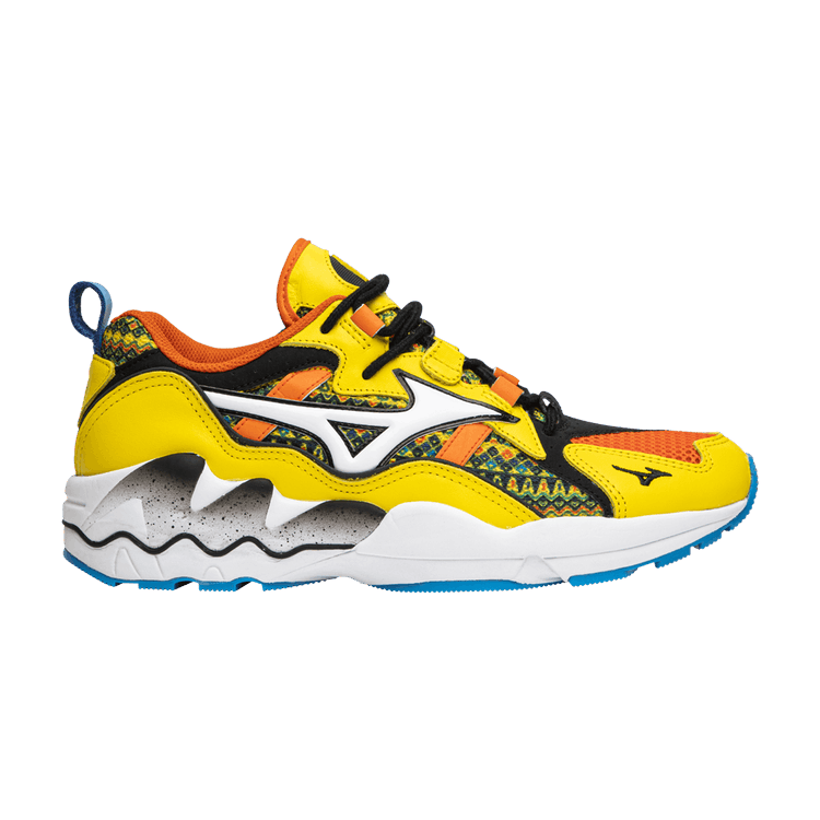 Pardon My French x Mizuno Wave Rider 1 'African Fabric' — Yellow/White/Orange