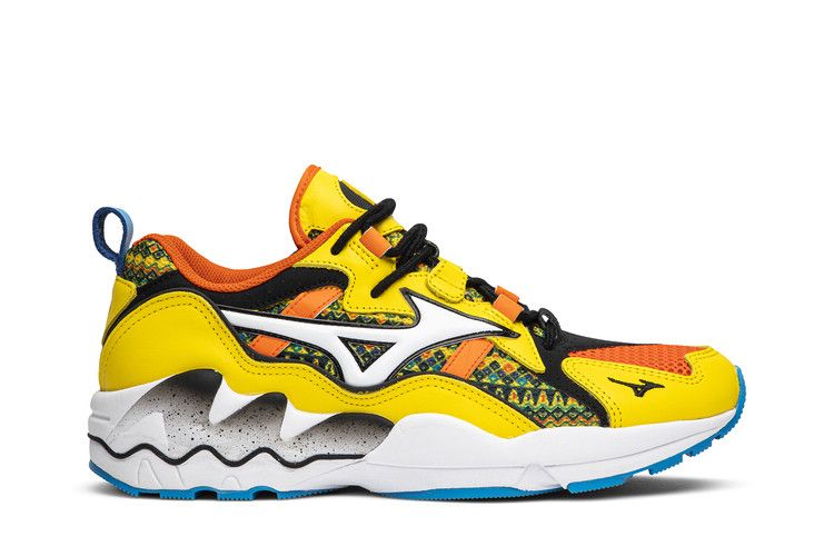 Pardon My French x Mizuno Wave Rider 1 'African Fabric' — Yellow/White/Orange