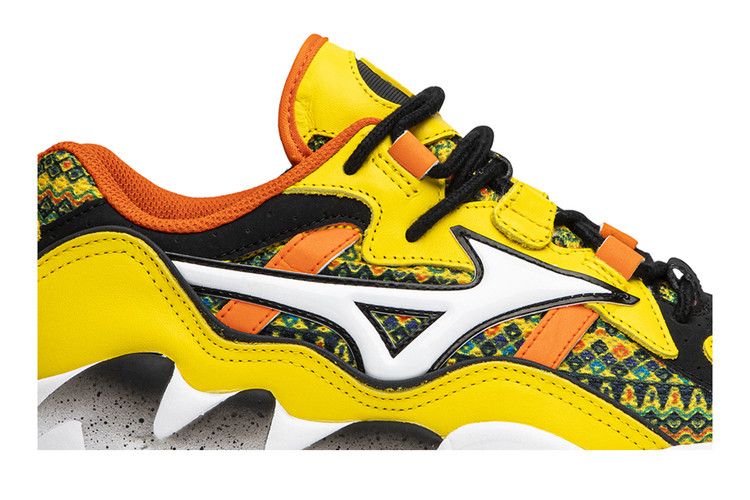 Pardon My French x Mizuno Wave Rider 1 'African Fabric' — Yellow/White/Orange