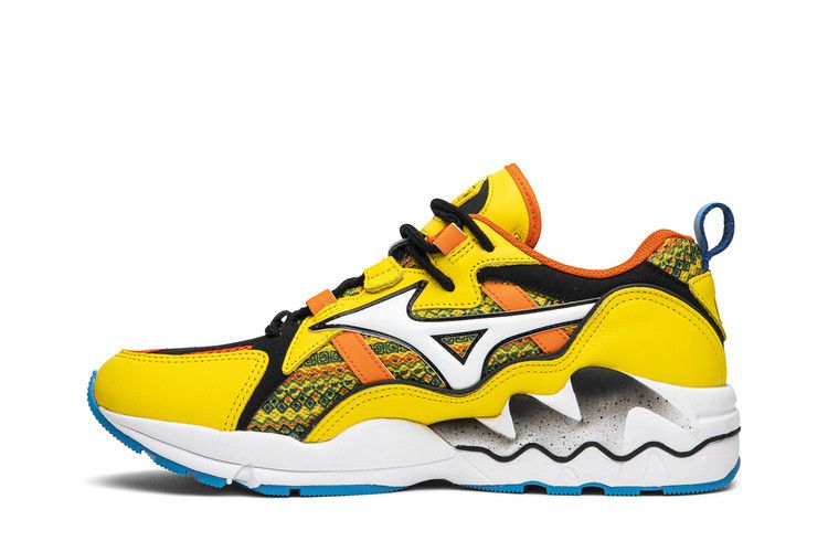 Pardon My French x Mizuno Wave Rider 1 'African Fabric' — Yellow/White/Orange