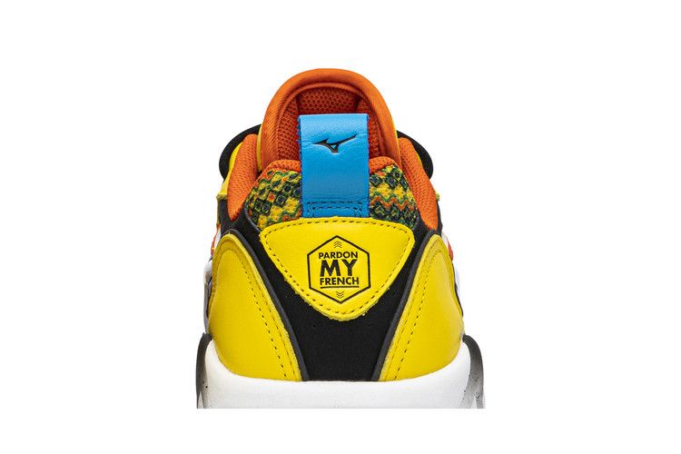 Pardon My French x Mizuno Wave Rider 1 'African Fabric' — Yellow/White/Orange