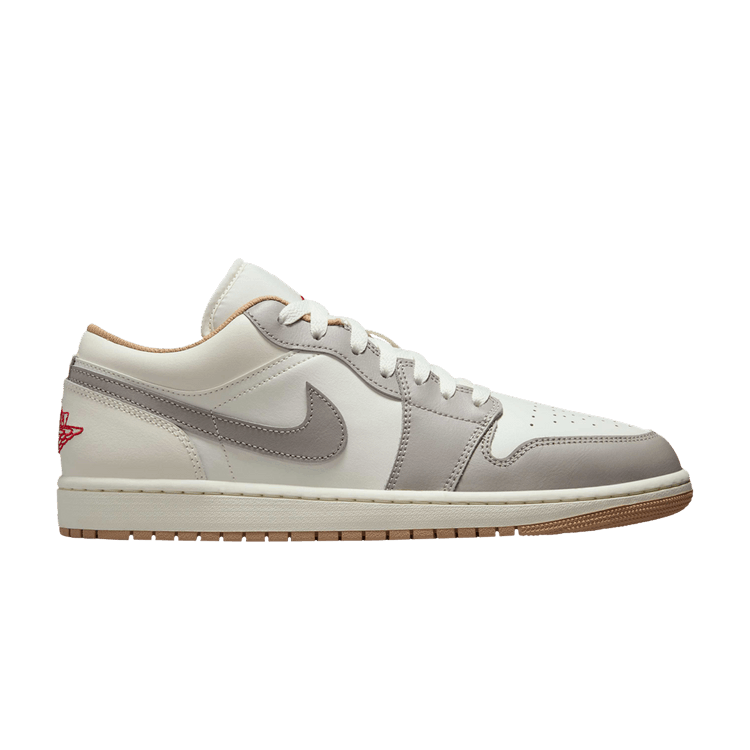 Air Jordan 1 Low 'Sail College Grey' — Sail/College Grey/Hemp/Fire Red