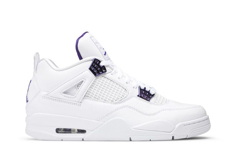 Air Jordan 4 Retro 'Purple Metallic' — White/Court Purple/Metallic Silver