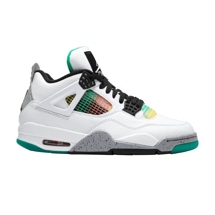 Wmns Air Jordan 4 Retro 'Rasta' — White/University Red/Lucid Green/Black