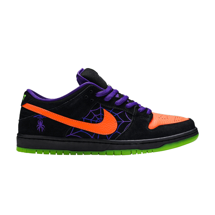 Nike Dunk Low SB 'Night of Mischief' — Black/Total Orange-Court Purple-Volt