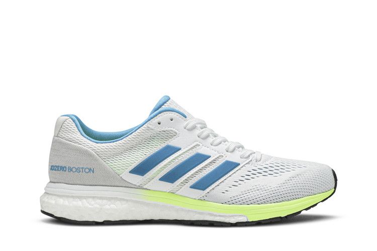 Adidas Wmns Adizero Boston 7 'White Shock Cyan' — Cloud White/Shock Cyan/Hi-Res Yellow