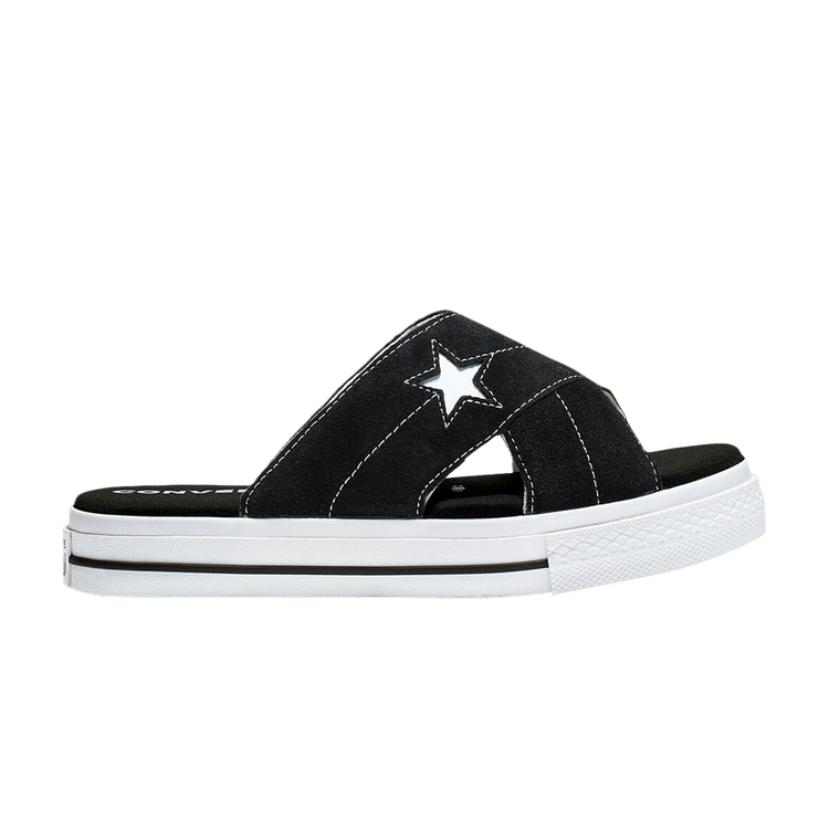 Converse Wmns One Star Sandal Slip 'Black White' — Black/Egret/White