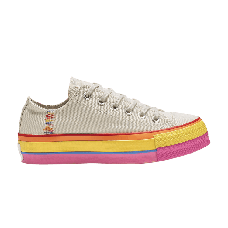 Converse Wmns Chuck Taylor All Star Lift Low 'Rainbow - Vintage White' — Vintage White/Pale Putty