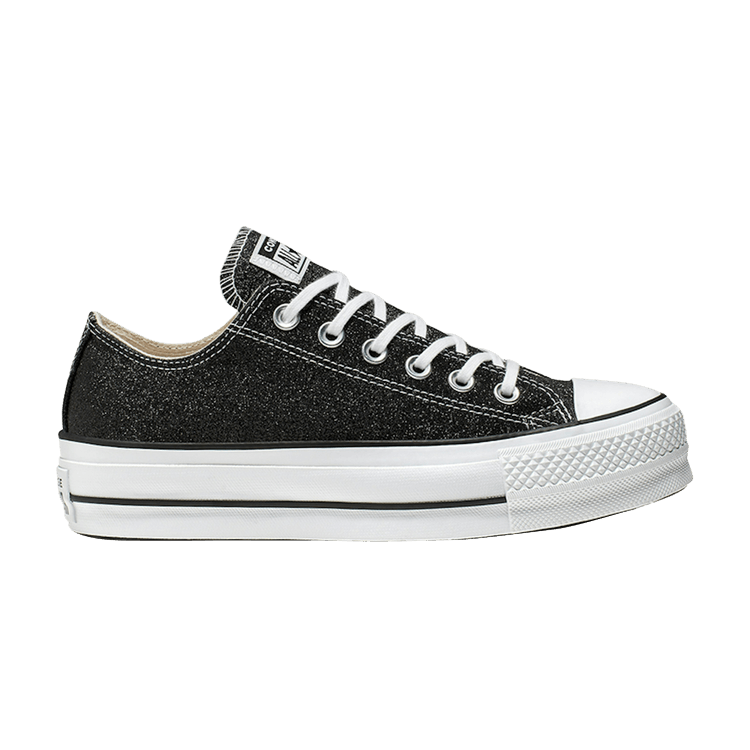 Converse Wmns Chuck Taylor All Star Lift Low 'Black Glitter' — Black/White/Black