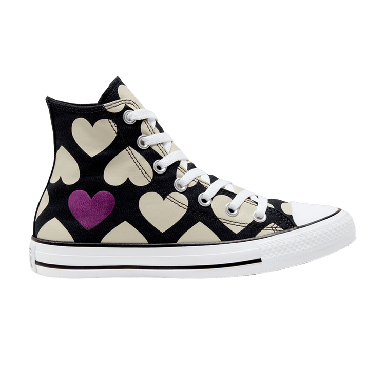 Converse Wmns Chuck Taylor All Star High 'Twisted Hearts - Black' — Black/Natural Ivory/White