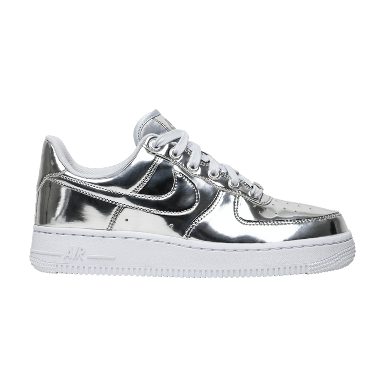 Nike Wmns Air Force 1 SP 'Liquid Metal - Chrome' — Chrome/White/Silver