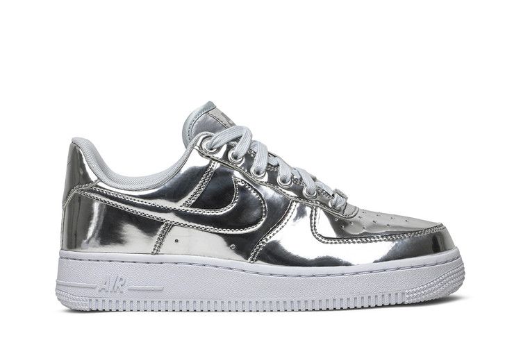 Nike Wmns Air Force 1 SP 'Liquid Metal - Chrome' — Chrome/White/Silver (2)