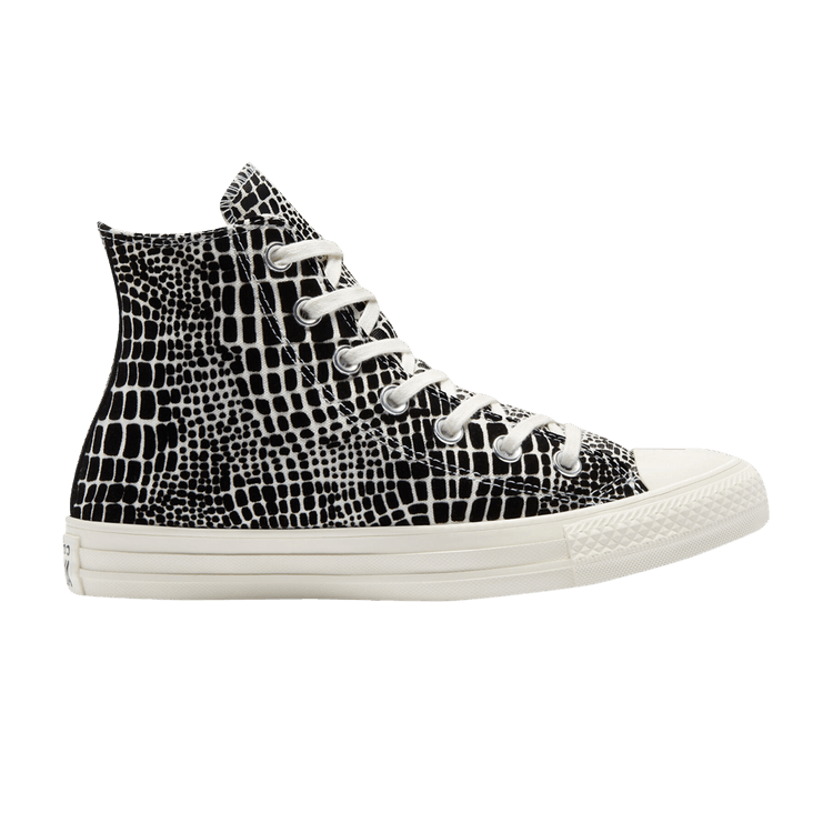 Converse Wmns Chuck Taylor All Star High 'Digital Daze - Crocodile Print' — Egret/Black/Egret