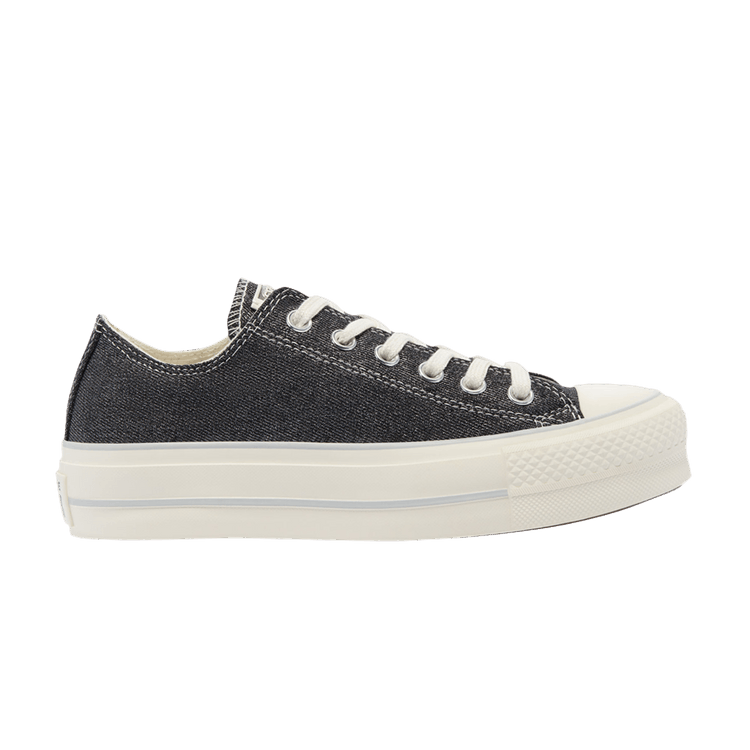 Converse Wmns Chuck Taylor All Star Platform Low 'Digital Powder - Washed Denim' — Black/Egret/Silver
