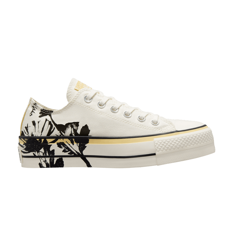Converse Wmns Chuck Taylor All Star Platform Low 'Hybrid Floral' — Egret/Saturn Gold/Black