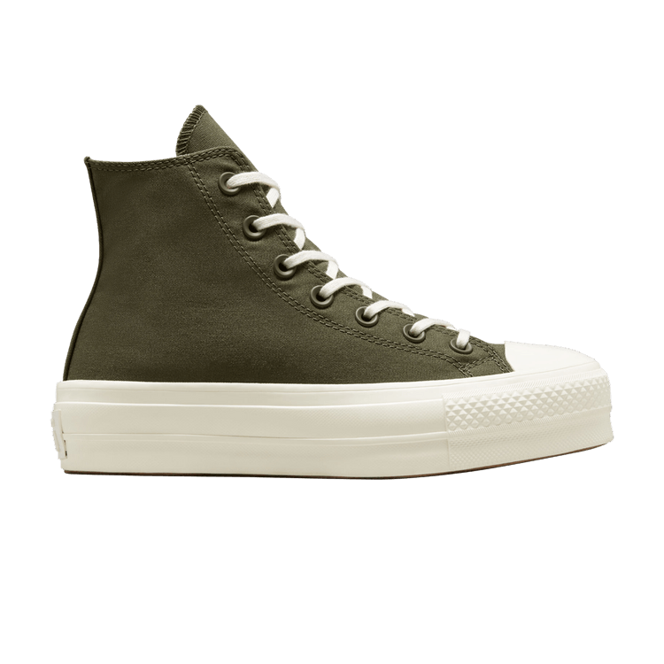 Converse Wmns Chuck Taylor All Star Platform High 'Hybrid Texture - Cargo Khaki' — Cargo Khaki/Egret/Egret
