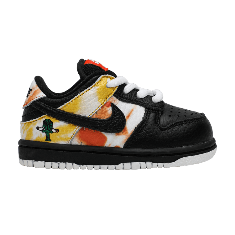 Nike Dunk SB Low Toddler 'Tie-Dye Raygun - Black' — Black/Orange Flash/Black