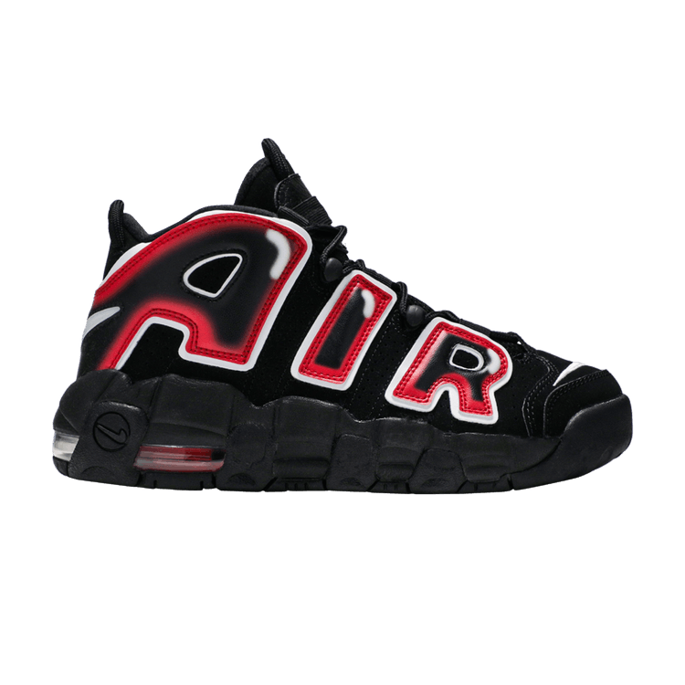 Nike Air More Uptempo 96 BG 'Laser Crimson' — Black/White/Laser Crimson