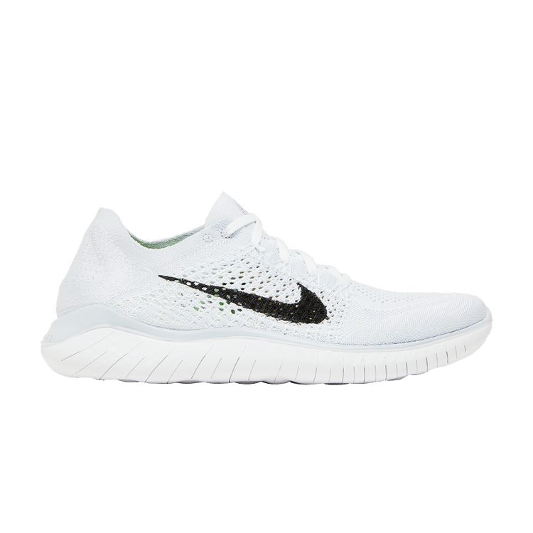 Nike Wmns Free RN Flyknit 2018 'White Platinum' — White/Black/Pure Platinum
