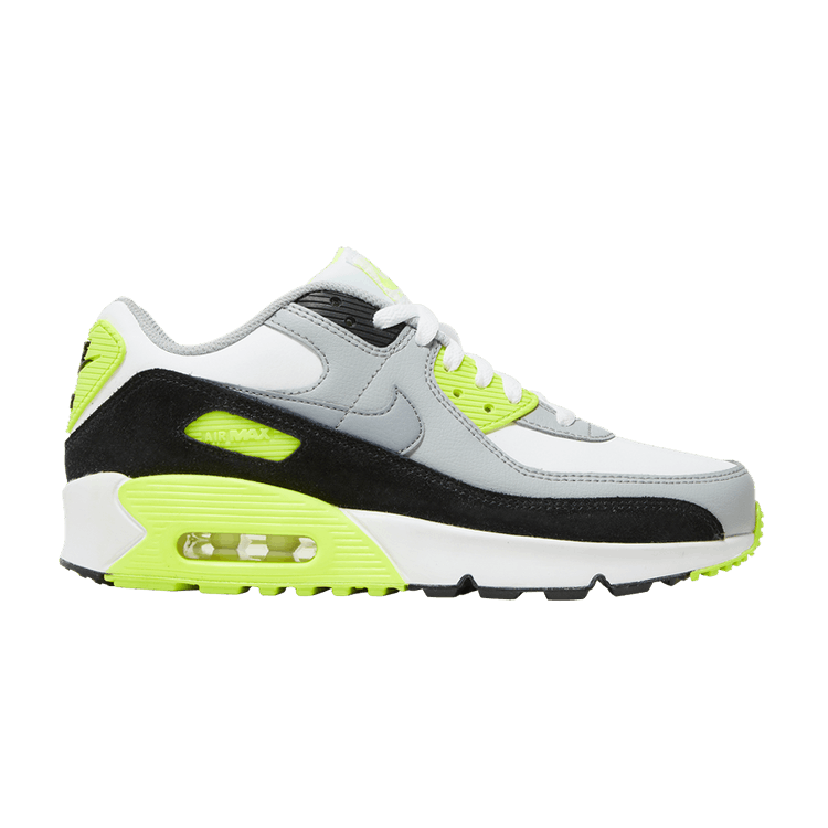 Nike Air Max 90 GS 'Volt' — White/Particle Grey/Volt