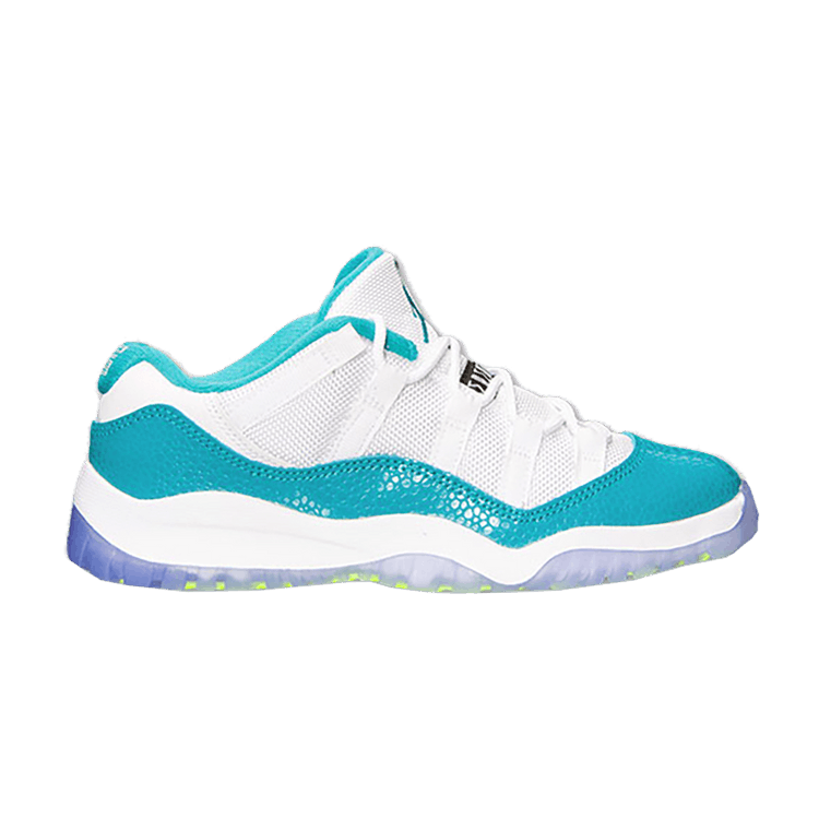 Air Jordan 11 Retro Low GP 'Aqua Safari' — White / Turbo Green-Volt Ice-Blk