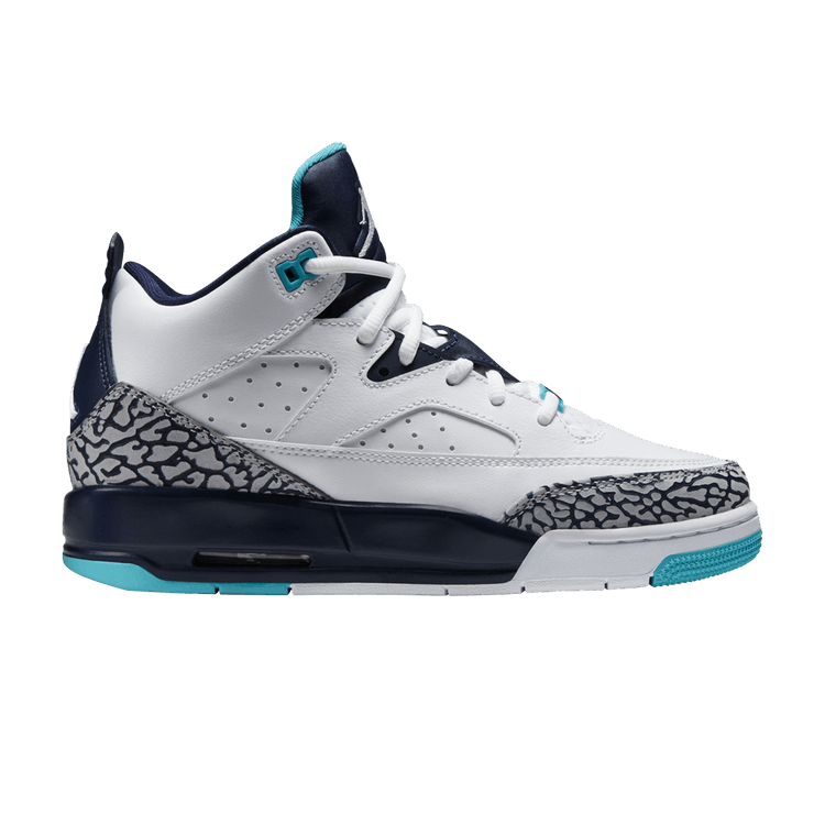 Air Jordan Son Of Mars Low GS 'Hornets' — White/Midnight Navy/Turquoise Blue