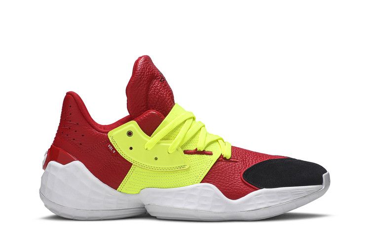 Adidas Harden Vol. 4 DP 'Red Solar Yellow' — Red/Solar Yellow/Footwear White