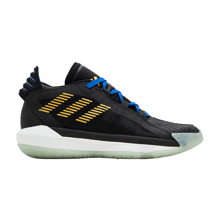 Adidas Dame 6 Big Kids 'Stone Cold' — Black/Gold Metallic/Team Royal Blue