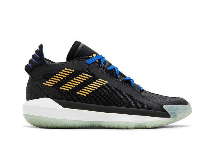 Adidas Dame 6 Big Kids 'Stone Cold' — Black/Gold Metallic/Team Royal Blue