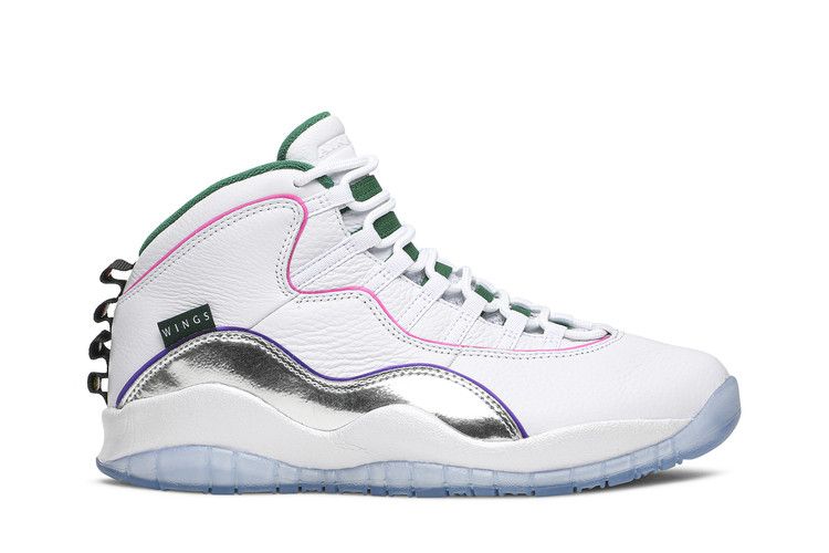 Air Jordan 10 Retro 'Wings' — White/Clover Chrome/Black