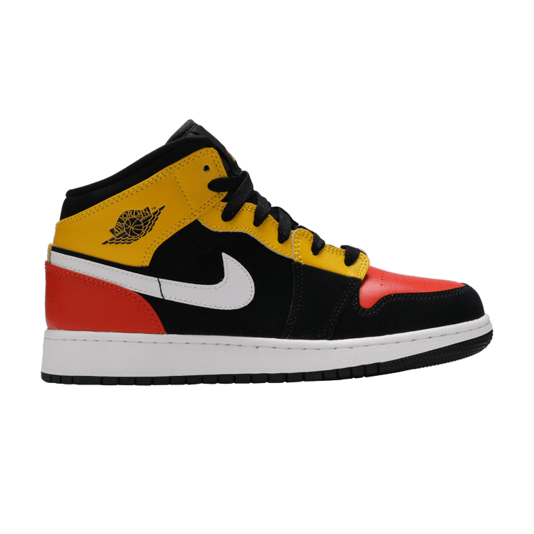 Nike Air Jordan 1 Mid SE GS 'Amarillo Team Orange' — Black/Amarillo/White/Team Orange