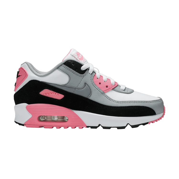 Nike Air Max 90 GS 'Rose Pink' — White/Particle Grey/Light Smoke Grey/Rose Pink