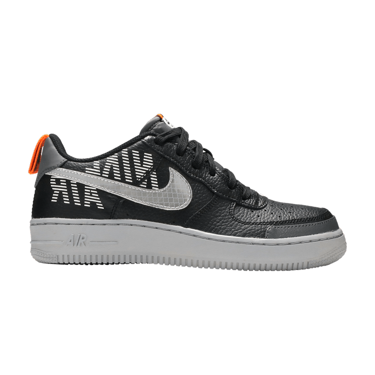 Nike Air Force 1 LV8 2 GS 'Under Construction - Black' — Black/Dark Grey/Total Orange/Wolf Grey